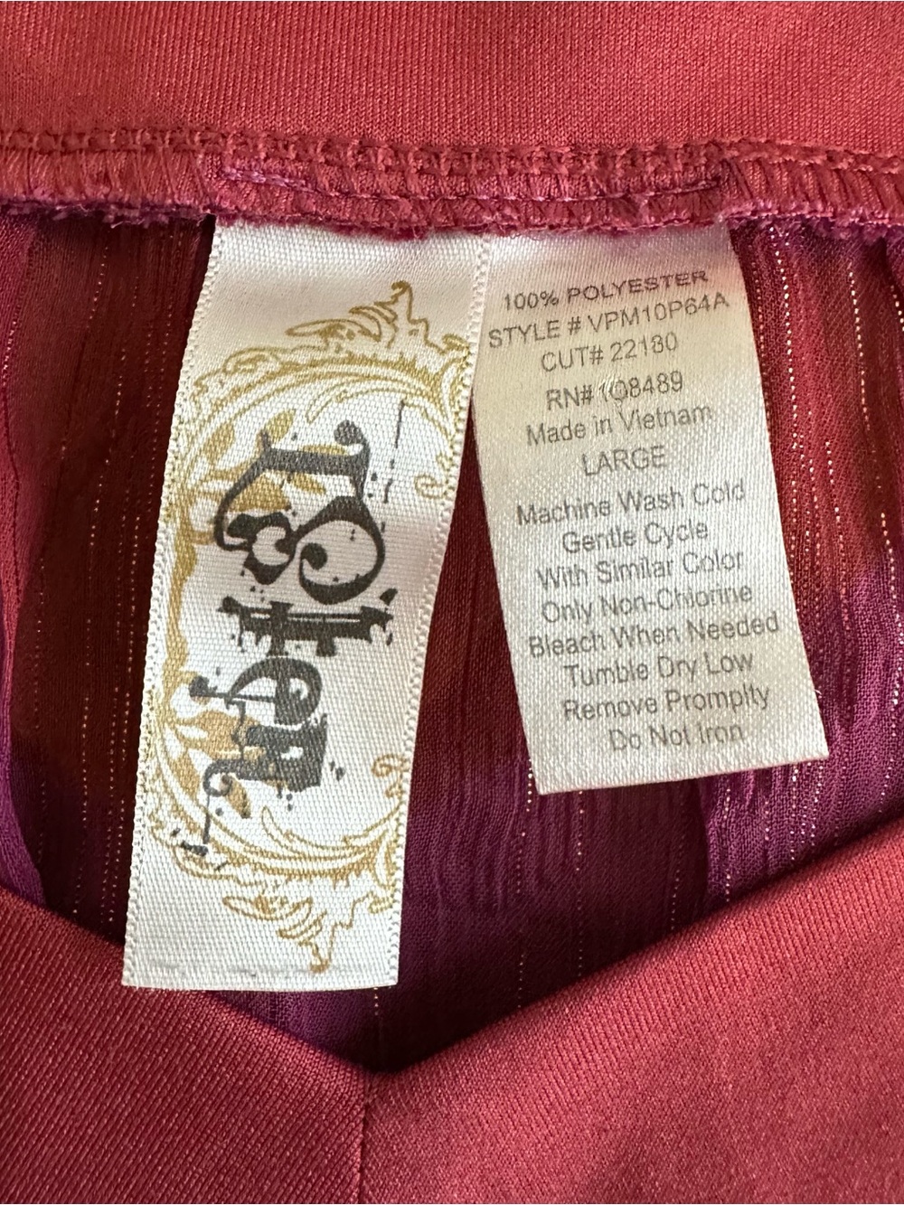 Y2K L8ter Rust Red & Purple Ombre Shimmery Flutter Batwing Sleeve Top - Picture 6 of 6